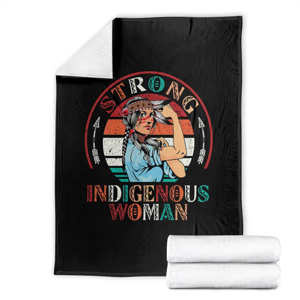 Strong Indigenous Woman MMIW Awareness Throw Blanket Native American TS11 Black Print Your Wear