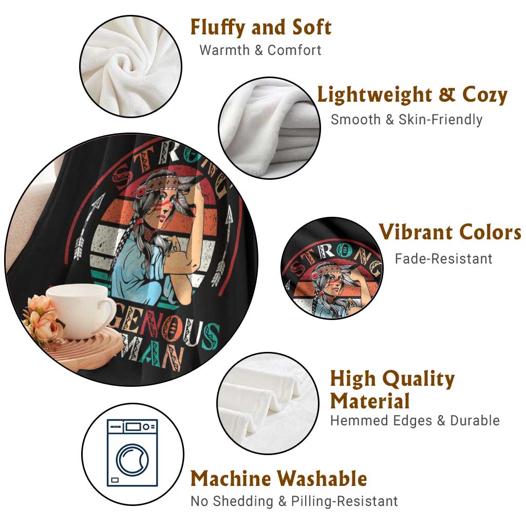 Strong Indigenous Woman MMIW Awareness Throw Blanket Native American TS11 Print Your Wear