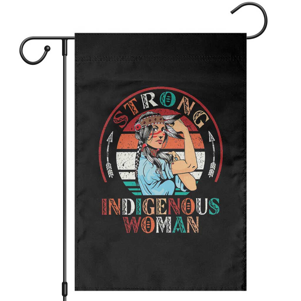 Strong Indigenous Woman MMIW Awareness Garden Flag Native American TS11 Black Print Your Wear