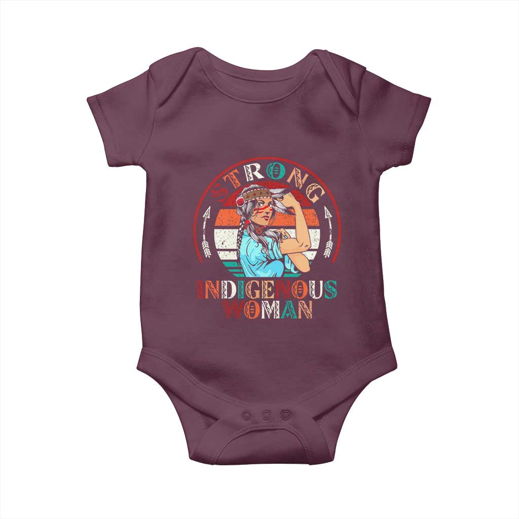 Strong Indigenous Woman MMIW Awareness Baby Onesie Native American TS11 Maroon Print Your Wear