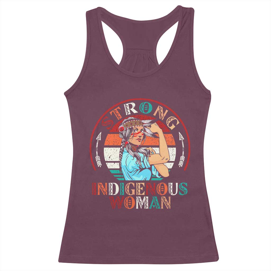 Strong Indigenous Woman MMIW Awareness Racerback Tank Top Native American TS11 Maroon Print Your Wear