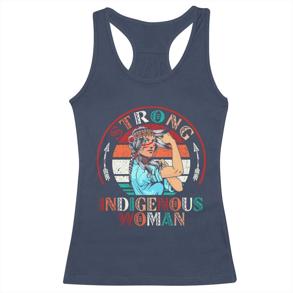 Strong Indigenous Woman MMIW Awareness Racerback Tank Top Native American TS11 Navy Print Your Wear