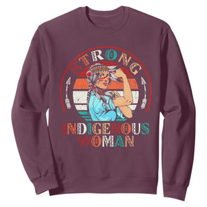 Strong Indigenous Woman MMIW Awareness Sweatshirt Native American TS11 Maroon Print Your Wear