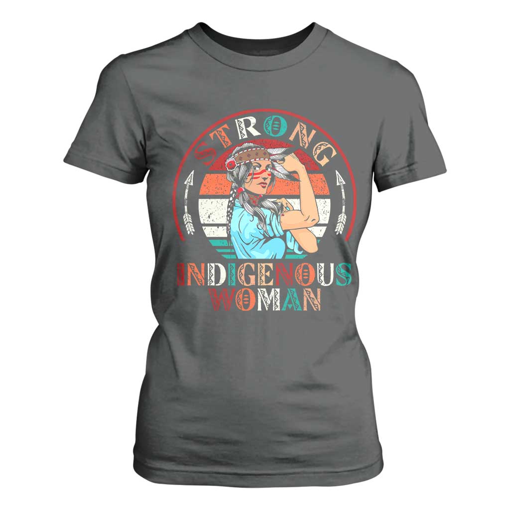 Strong Indigenous Woman MMIW Awareness T Shirt For Women Native American TS11 Dark Heather Print Your Wear