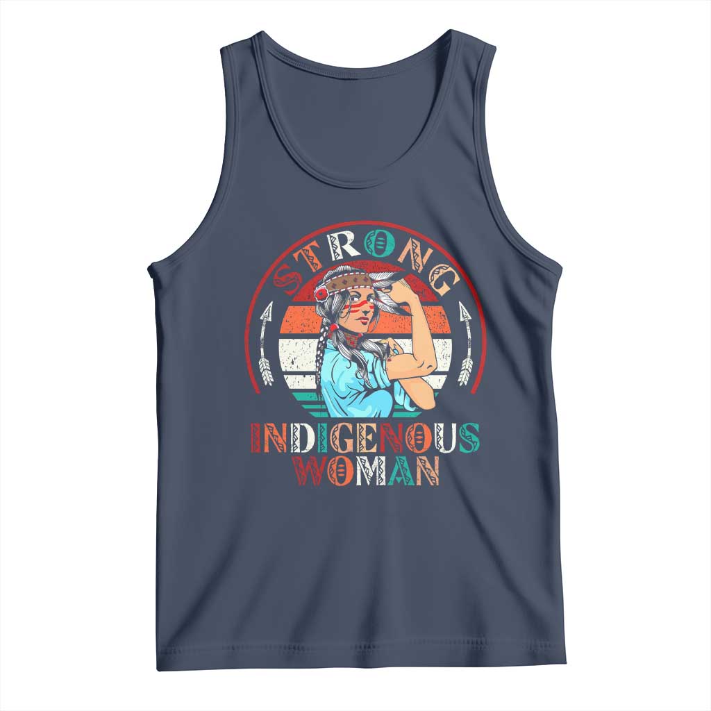 Strong Indigenous Woman MMIW Awareness Tank Top Native American TS11 Navy Print Your Wear