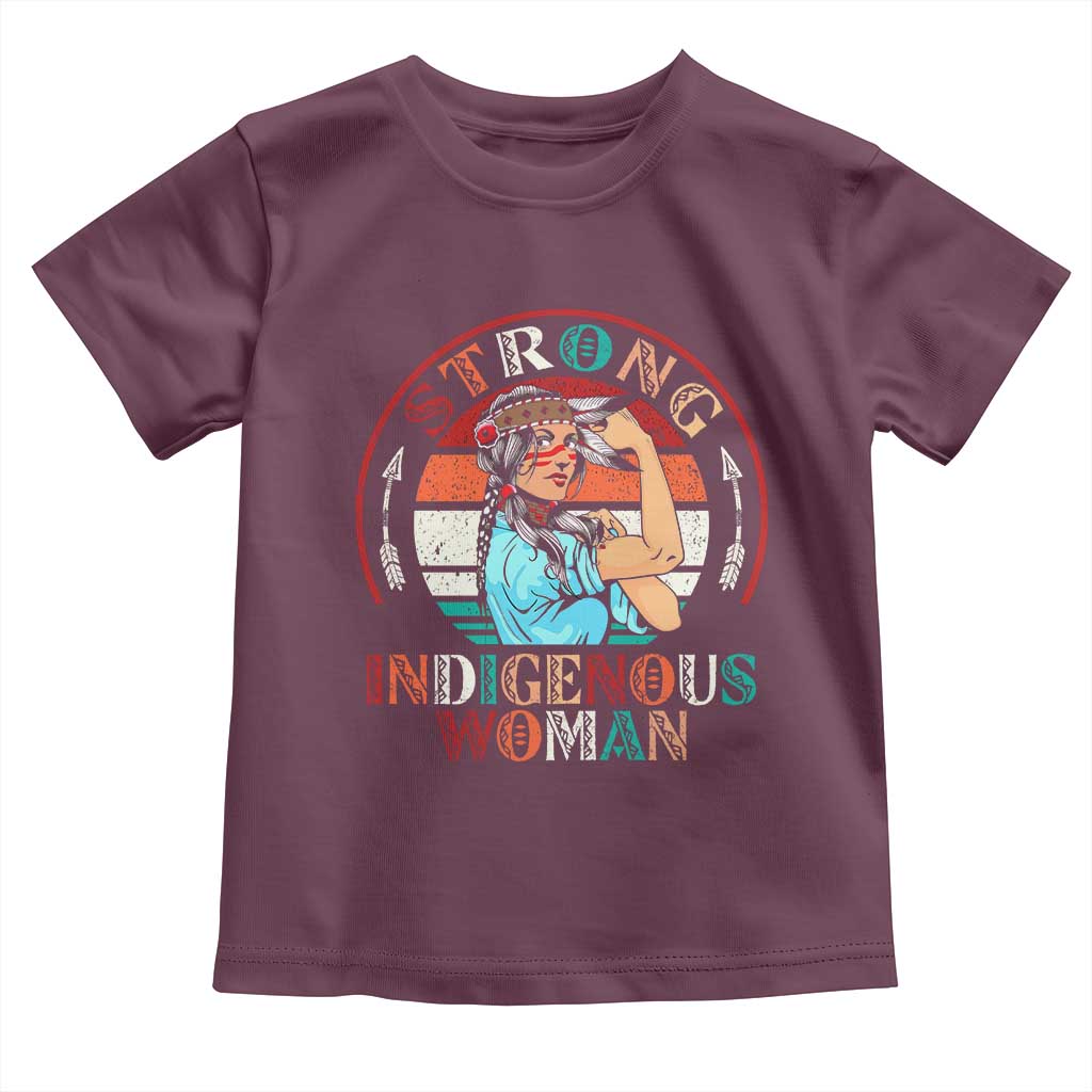 Strong Indigenous Woman MMIW Awareness Toddler T Shirt Native American TS11 Maroon Print Your Wear