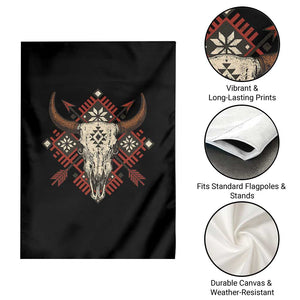 Native American Longhorn Bull Skull Tribal Arrows Garden Flag TS11 Print Your Wear