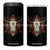Native American Longhorn Bull Skull Tribal Arrows 4 in 1 Can Cooler Tumbler TS11 One Size: 16 oz Black Print Your Wear