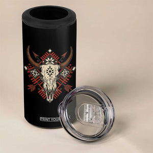 Native American Longhorn Bull Skull Tribal Arrows 4 in 1 Can Cooler Tumbler TS11 Print Your Wear