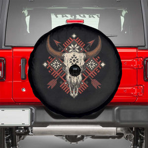 Native American Longhorn Bull Skull Tribal Arrows Spare Tire Cover TS11 Black Print Your Wear