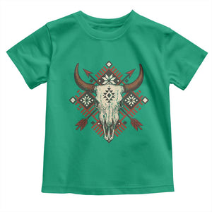 Native American Longhorn Bull Skull Tribal Arrows Toddler T Shirt TS11 Irish Green Print Your Wear