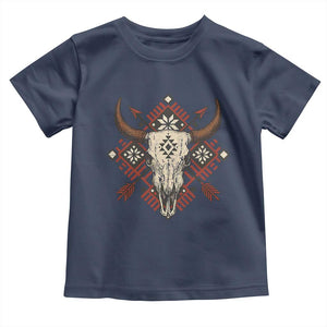 Native American Longhorn Bull Skull Tribal Arrows Toddler T Shirt TS11 Navy Print Your Wear