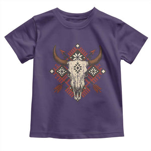 Native American Longhorn Bull Skull Tribal Arrows Toddler T Shirt TS11 Purple Print Your Wear