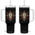 Native American Longhorn Bull Skull Tribal Arrows Tumbler With Handle TS11 One Size: 40 oz Black Print Your Wear