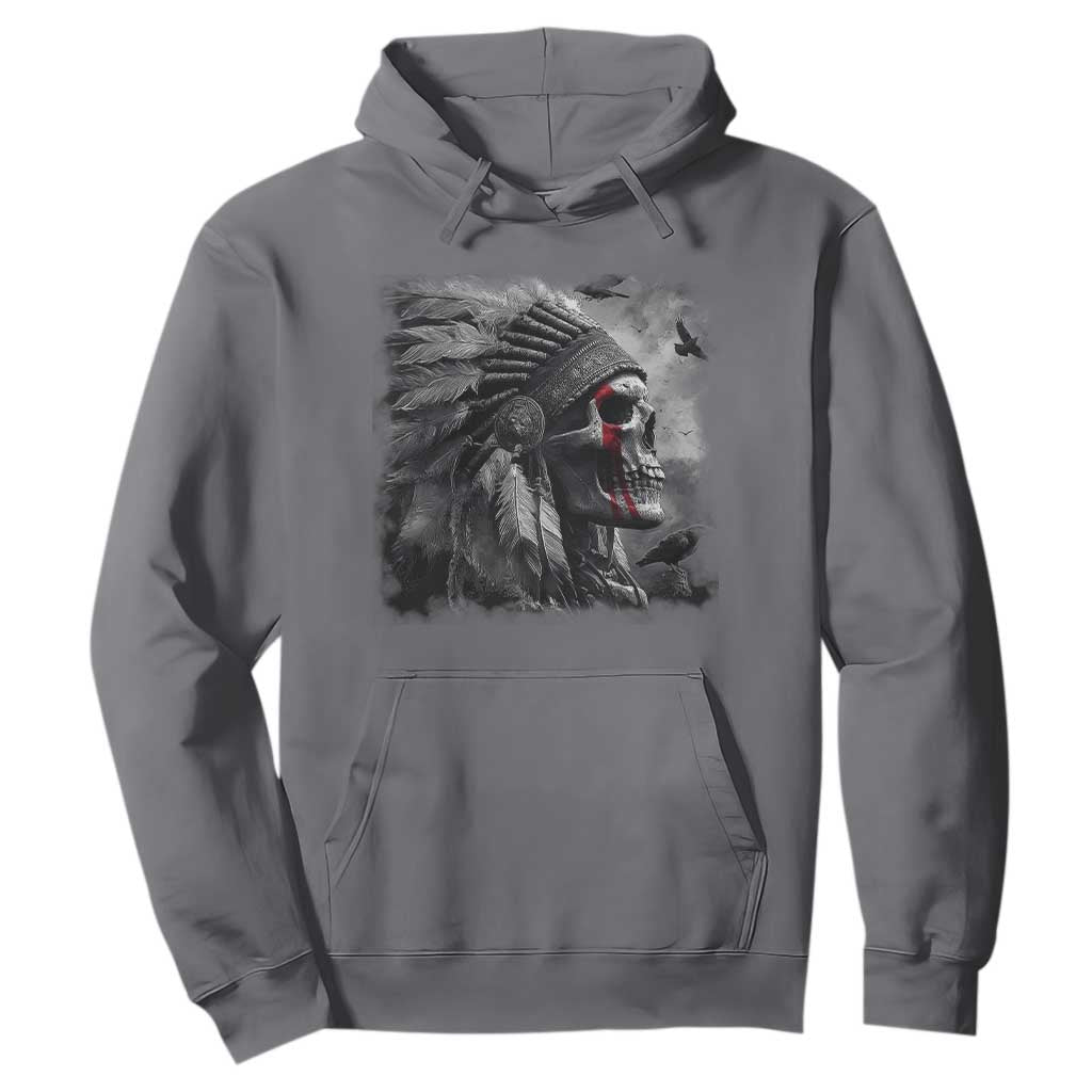 Native American Indian Chief Skull Headdress Crow Hoodie TS11 Charcoal Print Your Wear