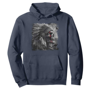 Native American Indian Chief Skull Headdress Crow Hoodie TS11 Navy Print Your Wear