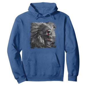 Native American Indian Chief Skull Headdress Crow Hoodie TS11 Royal Blue Print Your Wear