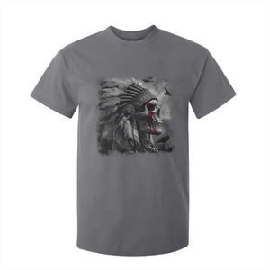 Native American Indian Chief Skull Headdress Crow T Shirt For Kid TS11 Charcoal Print Your Wear