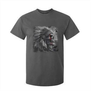 Native American Indian Chief Skull Headdress Crow T Shirt For Kid TS11 Dark Heather Print Your Wear