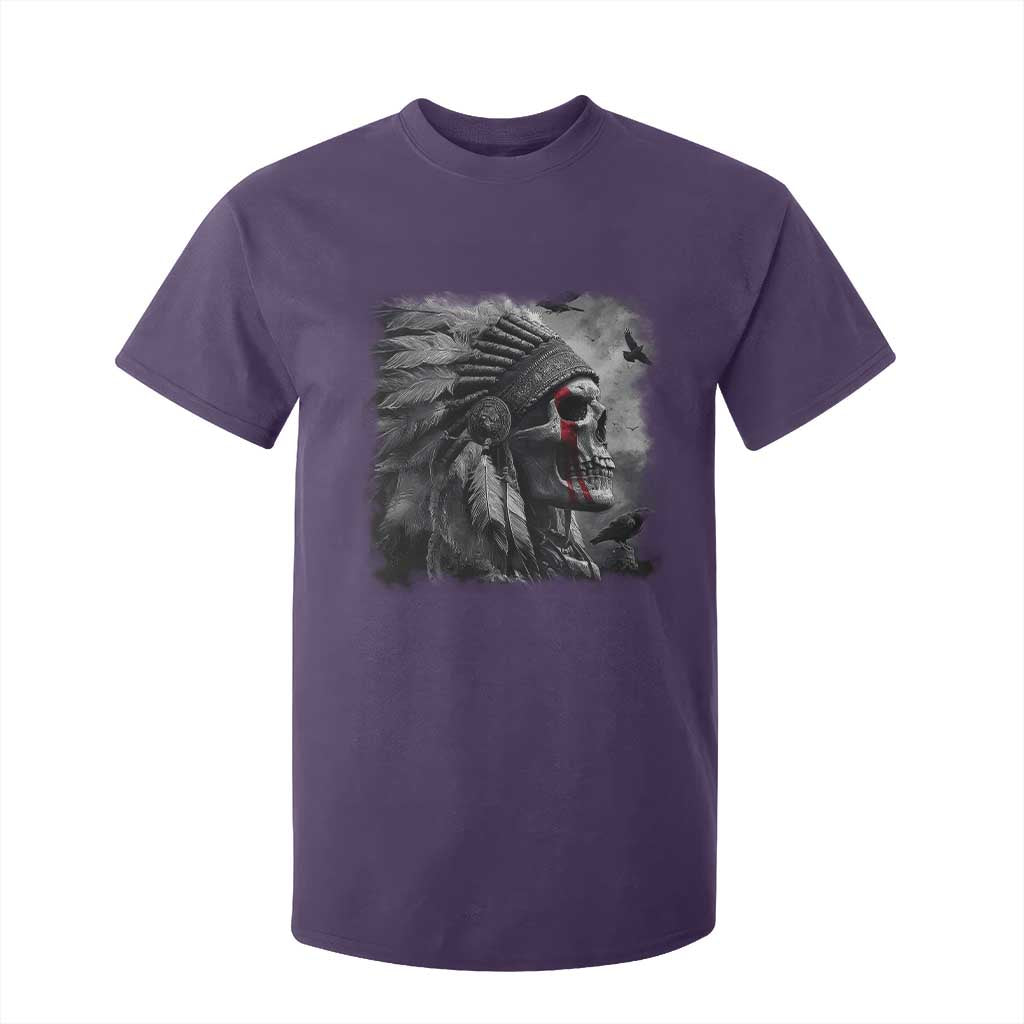 Native American Indian Chief Skull Headdress Crow T Shirt For Kid TS11 Purple Print Your Wear