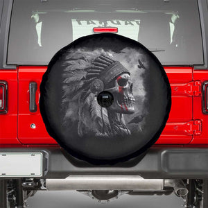 Native American Indian Chief Skull Headdress Crow Spare Tire Cover TS11 Black Print Your Wear