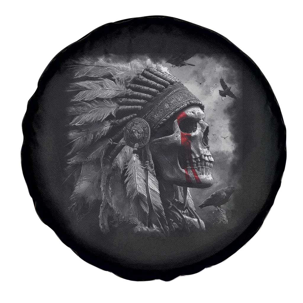 Native American Indian Chief Skull Headdress Crow Spare Tire Cover TS11 Print Your Wear