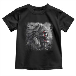 Native American Indian Chief Skull Headdress Crow Toddler T Shirt TS11 Black Print Your Wear