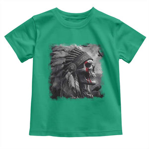 Native American Indian Chief Skull Headdress Crow Toddler T Shirt TS11 Irish Green Print Your Wear