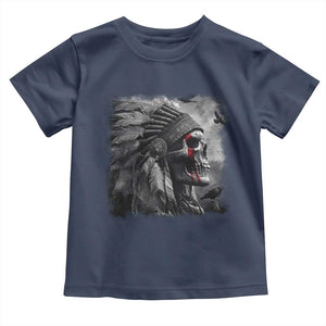 Native American Indian Chief Skull Headdress Crow Toddler T Shirt TS11 Navy Print Your Wear