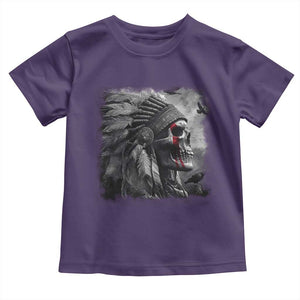 Native American Indian Chief Skull Headdress Crow Toddler T Shirt TS11 Purple Print Your Wear