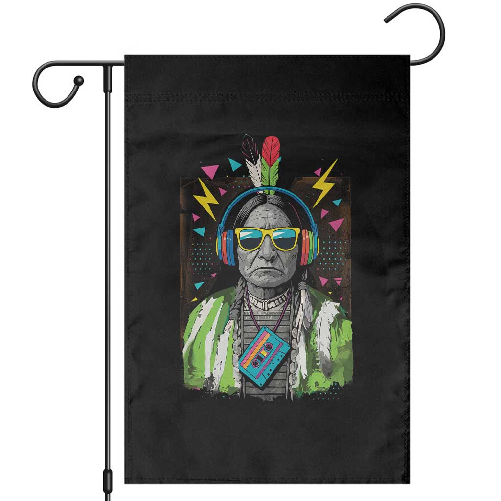 Funny Sitting Bull 90s Nostalgia Pop Art Garden Flag Retro Native American Chief TS11 Black Print Your Wear