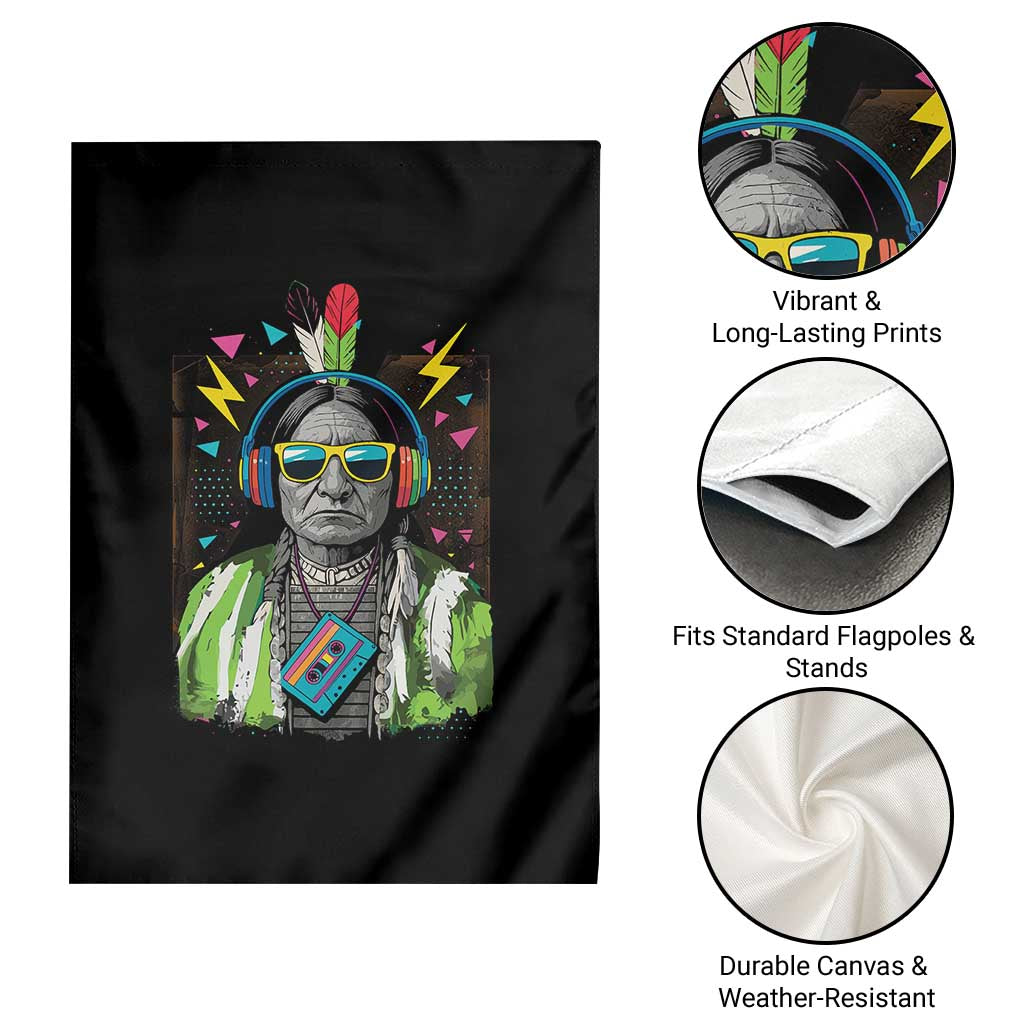 Funny Sitting Bull 90s Nostalgia Pop Art Garden Flag Retro Native American Chief TS11 Print Your Wear