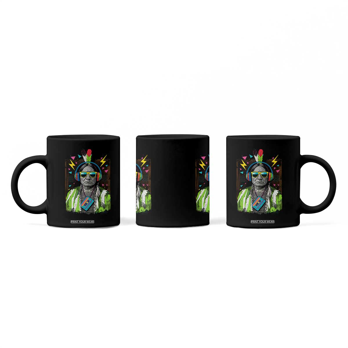 Funny Sitting Bull 90s Nostalgia Pop Art Coffee Mug Retro Native American Chief TS11 Print Your Wear