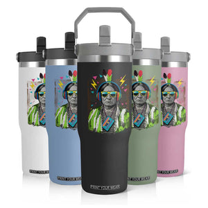 Funny Sitting Bull 90s Nostalgia Pop Art Flip Straw Tumbler Retro Native American Chief TS11 Print Your Wear