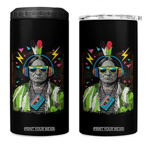 Funny Sitting Bull 90s Nostalgia Pop Art 4 in 1 Can Cooler Tumbler Retro Native American Chief TS11 One Size: 16 oz Black Print Your Wear