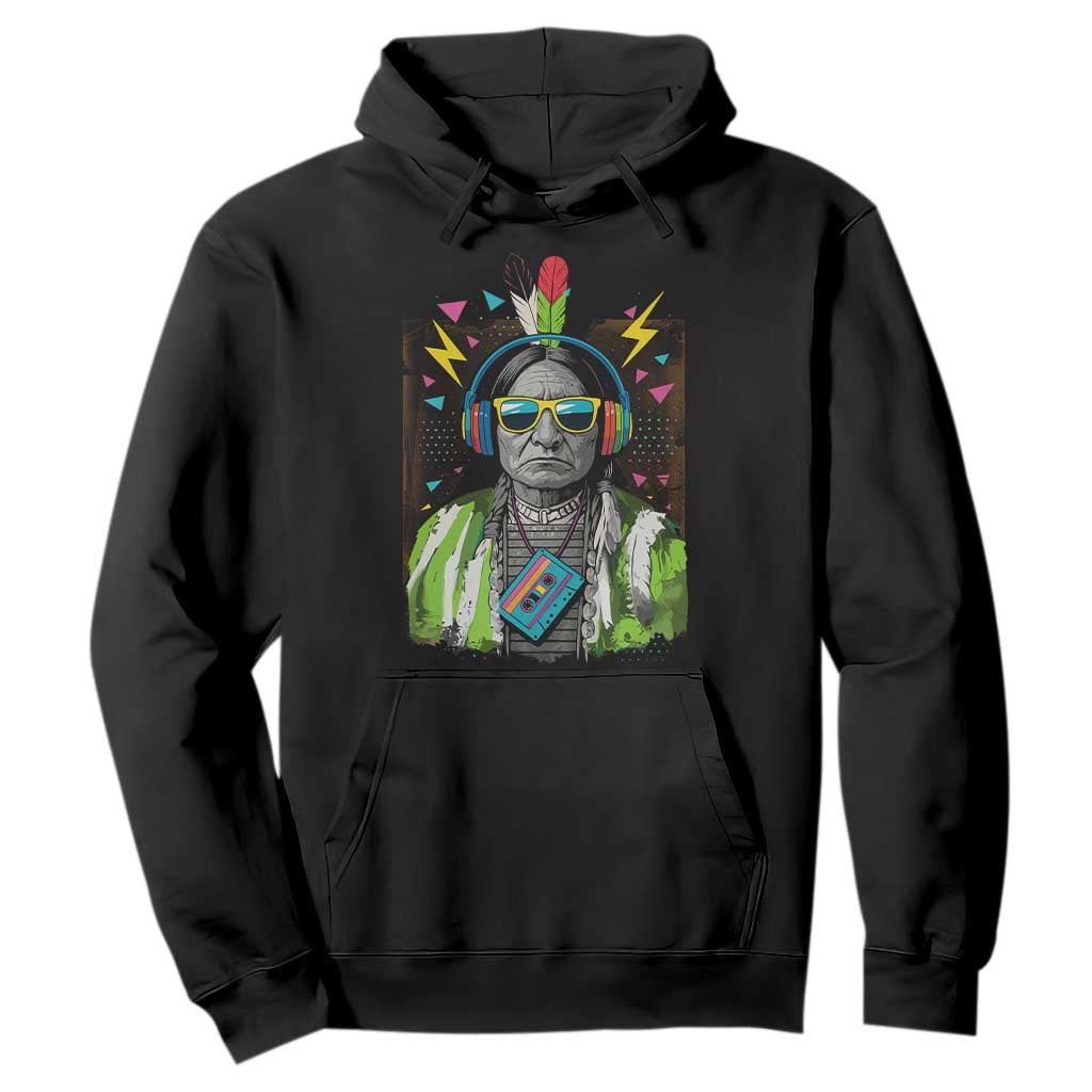 Funny Sitting Bull 90s Nostalgia Pop Art Hoodie Retro Native American Chief TS11 Black Print Your Wear