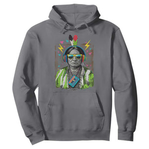 Funny Sitting Bull 90s Nostalgia Pop Art Hoodie Retro Native American Chief TS11 Charcoal Print Your Wear