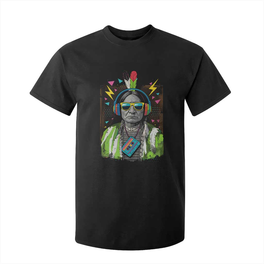 Funny Sitting Bull 90s Nostalgia Pop Art T Shirt For Kid Retro Native American Chief TS11 Black Print Your Wear
