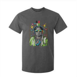Funny Sitting Bull 90s Nostalgia Pop Art T Shirt For Kid Retro Native American Chief TS11 Dark Heather Print Your Wear