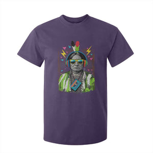 Funny Sitting Bull 90s Nostalgia Pop Art T Shirt For Kid Retro Native American Chief TS11 Purple Print Your Wear