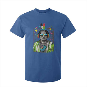 Funny Sitting Bull 90s Nostalgia Pop Art T Shirt For Kid Retro Native American Chief TS11 Royal Blue Print Your Wear