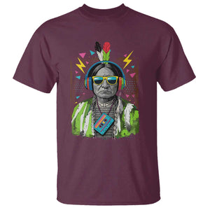 Funny Sitting Bull 90s Nostalgia Pop Art T Shirt Retro Native American Chief TS11 Maroon Print Your Wear