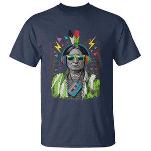 Funny Sitting Bull 90s Nostalgia Pop Art T Shirt Retro Native American Chief TS11 Navy Print Your Wear