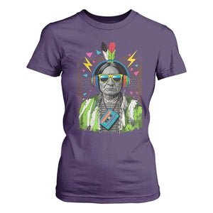 Funny Sitting Bull 90s Nostalgia Pop Art T Shirt For Women Retro Native American Chief TS11 Purple Print Your Wear