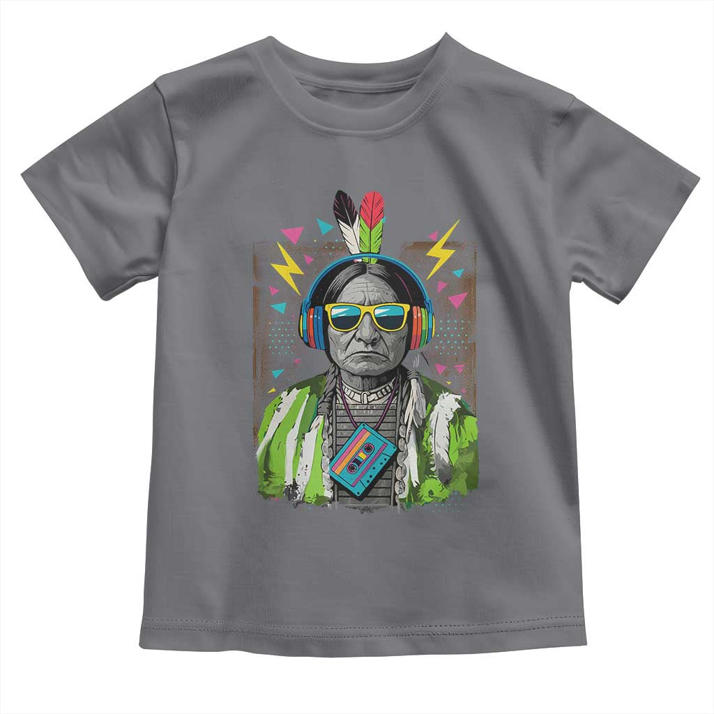 Funny Sitting Bull 90s Nostalgia Pop Art Toddler T Shirt Retro Native American Chief TS11 Charcoal Print Your Wear
