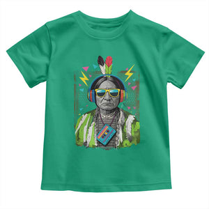 Funny Sitting Bull 90s Nostalgia Pop Art Toddler T Shirt Retro Native American Chief TS11 Irish Green Print Your Wear