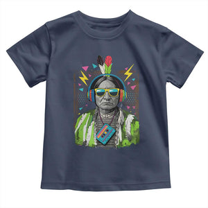 Funny Sitting Bull 90s Nostalgia Pop Art Toddler T Shirt Retro Native American Chief TS11 Navy Print Your Wear