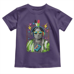 Funny Sitting Bull 90s Nostalgia Pop Art Toddler T Shirt Retro Native American Chief TS11 Purple Print Your Wear