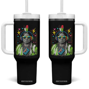Funny Sitting Bull 90s Nostalgia Pop Art Tumbler With Handle Retro Native American Chief TS11 One Size: 40 oz Black Print Your Wear