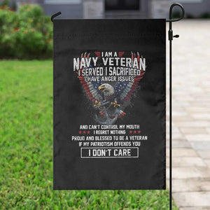 I Am Navy Veteran Garden Flag I Served I Sacrificed I have Anger Issues Bald Eagle USA Flag TS11 Print Your Wear